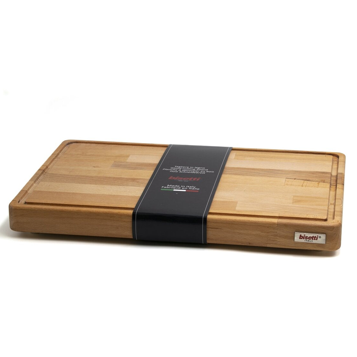 Bisetti Beechwood Cutting Board With Sauce Groove Feet 17 11 16