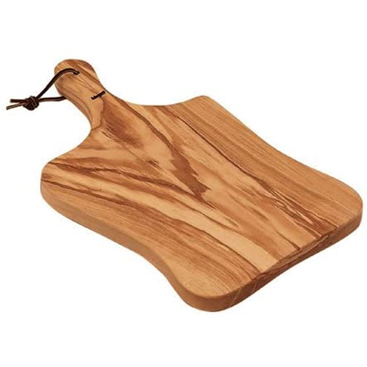 Bisetti Olive Wood Rustic Cutting Board With Handle 16 1 8 x 9 13