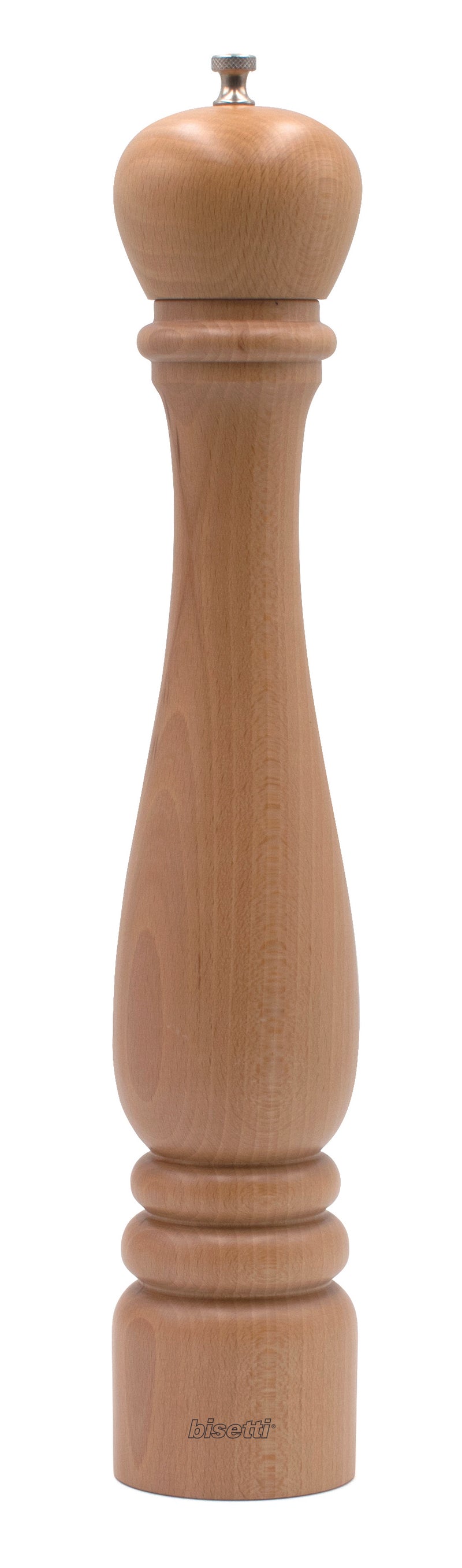 Bisetti Roma Natural Beechwood Pepper Mill with Adjustable Grinder, 42 cm / 16.5 Inch