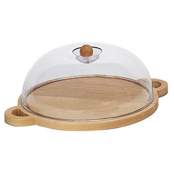 Bisetti Beechwood Cheese Holder Wth Handles 12 3 16 x 15 15 16