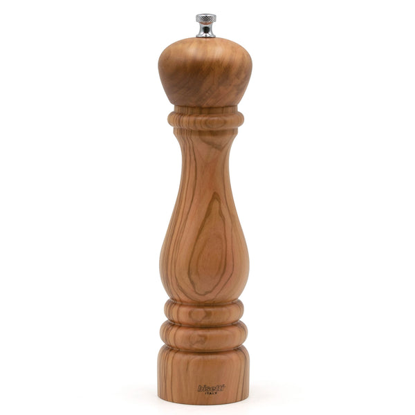 Bisetti Imperia Olive Wood Pepper Mill, 9-7/8-Inches